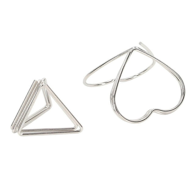 100pcs Paper Clips Set 50 Triangular 50 Love Heart Double Layer 3D Paper Clips Bookmarks for Students Teachers Coworkers