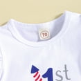 thumbnail image 2 of Quealent Baby 4th of July Outfit Baby Girl Little Girl Short Sleeve Romper Tops Independence Day Set Shorts Pants Summer Outfits Red,12-14 Years, 2 of 5