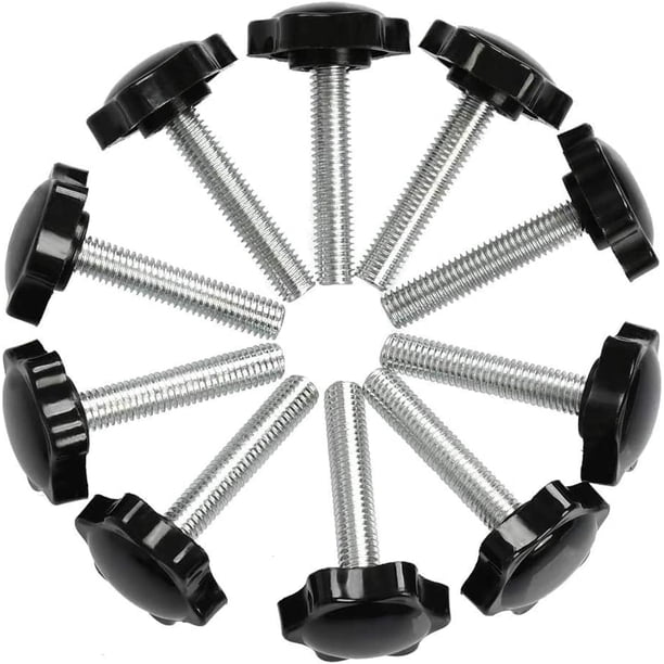 20 piezas M8 x 40 mm Abrazadera perilla, para máquina herramienta Botón en forma de estrella Tornillo Abrazadera de alambre Botón de plástico en la perilla
