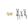 thumbnail image 1 of Tirador De Latón Con Forma De Lazo Para Cajones De Cocina, Figura De Conejo Familiar, Estatuas, Adorno De Escritorio, Centro De Mesa, Escultura De Animal, Decoración De Armario., 1 of 8