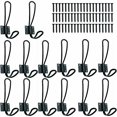 thumbnail image 1 of Jinsinto Coat Hook, 14 Pieces Large Double Fasteners Metal Robe Hook Cloth Hanging with Screws, Black, 1 of 5