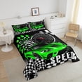 thumbnail image 4 of Erosebridal Cool Racing Car Comforter Sets Twin Size, Checkered Comforters & Duvets, Speed Sports Decor, Reversible 2-Piece, 4 of 7