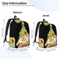 thumbnail image 3 of Honeii Sunflower Gnomes Print Canvas College Laptop Backpack, Durable Rucksack Travel Notebook Bag School Backpack Book Bag for Men Women-Medium, 3 of 7