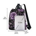 thumbnail image 3 of FORMRS Women's Travel Backpack Purse Anti-Theft Hidden Pockets Casual Shoulder Bag, Black Roses, 3 of 7