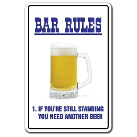 BAR RULES Aluminum Sign parking Aluminum Signs bartender lounge beer liquor booze | Indoor/Outdoor | 14