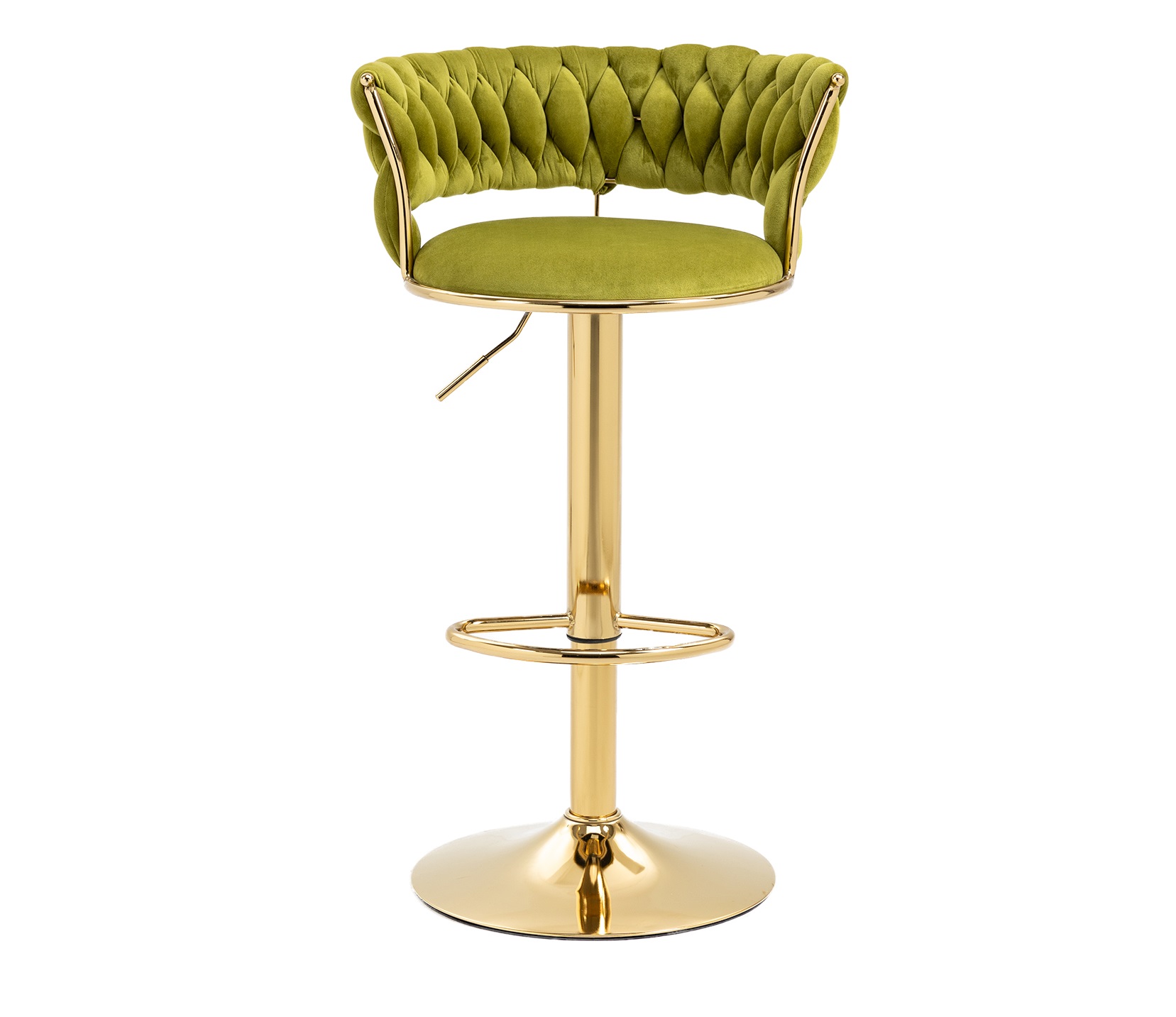 Round Kitchen High Bar Chairs Velvet Bar Stool Chair Set of 1 Height