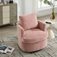 thumbnail image 4 of Nmkwnr Swivel Accent Chair with Metal Base, Upholstered Armchair for Living Room, Bedroom, Office, Pink, 4 of 8