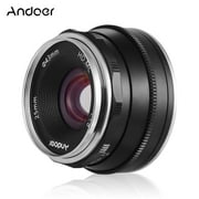 Angle View: Andoer 25mm F1.8 Manual Focus Lens Large Aperture Compatible with Olympus EPM2/E-PL7/ E-PL8/E-P5/E-P6 for G5/G6/G7/G85/GF8/GF8/GM10/GH4/GH5 M43-Mount Mirrorless Cameras