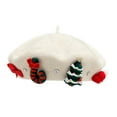 thumbnail image 5 of Abbraccia Christmas Hat Painter Hat Streetwear Headgear Decor Womens French Winter Cap for Holiday Cosplay Vacation Adults Beige White, 5 of 10