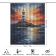 thumbnail image 2 of Lighthouse Sunrise Coast Scenery Pale Blue Tan Shower Curtain for Bathroom with 12Hooks, Polyester Fabric Thick Shower Curtain Washable Waterproof Curtain, 2 of 8