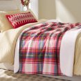 thumbnail image 3 of Better Homes & Gardens Plaid Faux Wool Couch Throw Blanket with Faux Fur Reverse, Red, 50 x 72 in, 3 of 5