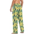 thumbnail image 6 of Top-kevin Abstract Landscape Palm Trees Beach Yellow Mens Pajamas Bottoms Cotton Sleepwear Pants with Pockets, 6 of 13