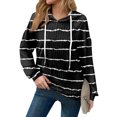 thumbnail image 3 of Hoodies For Women Oversized Winter Cute Sweatshirts Pullover Trendy Fall Clothes, Retro Print Lightweight Design without Pockets for Fall Winter Fashion and Comfort,Black,L, 3 of 8