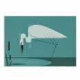 thumbnail image 1 of Egret Cutting Board, Modern Nature Illustration with Bird Stands on Lake Shore, Decorative Tempered Glass Cutting and Serving Board, in 3 Sizes, by Ambesonne, 1 of 2