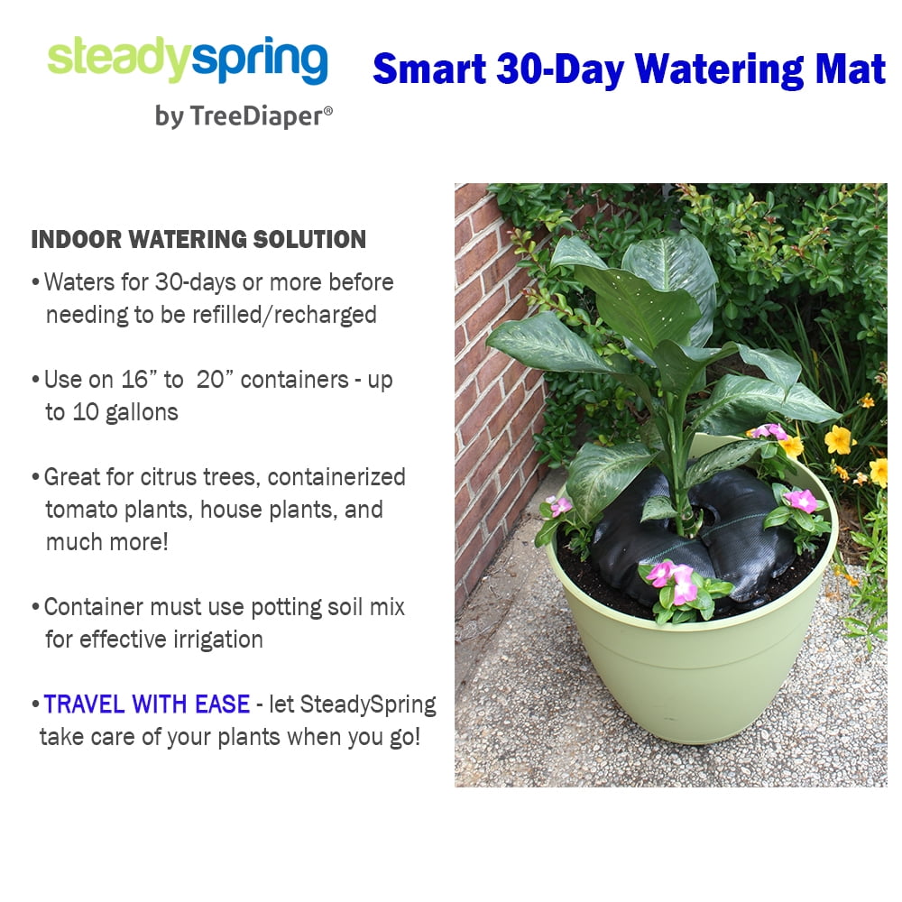 4-pack SteadySpring Smart 30-Day Watering Mat for 10 in or 12 in Containers 