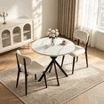 thumbnail image 3 of 31.6 Inch Round Dining Table Set for 2, 3 pieces Modern Kitchen Table Set with 2 Upholstered Chairs，Small Spaces Dining Room breakfast nook, 3 of 6