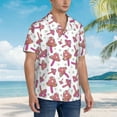 thumbnail image 3 of Pofeuu Purple Mushroom Print Hawaiian Shirt for Men Sleeves Casual Button Down Summer Beach Dress Shirts T-Shirts,Medium, 3 of 7