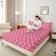 thumbnail image 4 of Manfei Polka Dots 4pcs Bed Sheets for Female Men,Minimalist Mid Century King Sheets,Cartoon Geometric Circle Super Cozy Sheet Set,Lightweight Room Decor, 4 of 7