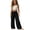 Black, variant on Girls Linen Pants, High Waist Loose Summer Beach Pants with Drawstring Elastic Waist Palazzo Trousers (Khaki, 8-9 Years)