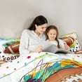 thumbnail image 4 of Feelyou Watercolor Rugby Child Bedding Comforter Set 7pcs, Cartoon Stars Graffiti Queen Bedding Sets, Est Sleep Sports Reversible Queen Sheet Sets, Breathable Home Decor, 4 of 8