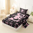 thumbnail image 2 of Manfei Cute Pink Letter E Monogrammed Twin Sheet Sets 3pcs for Kids Girls,Polka Dots Ribbon Bowtie Bedding for Teens,Microfiber Bedroom Decor, 2 of 5