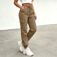 thumbnail image 6 of Cmfcve Cargo Pants for Women Lightweight Hiking Pants High Waist Drawstring Casual Joggers with Pockets, 6 of 6