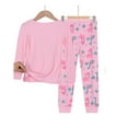 thumbnail image 3 of Emy Dola Little Girls Dinosaur Pajamas Sets Long Sleeve Tops and Long Pants Pjs Jammie Set For 3-9 Years Toddler's Sleepwear, 3 of 5