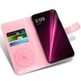 thumbnail image 5 of Compatible with T-Mobile Revvl 6/6X 5G Wallet Phone Case and Tempered Glass Screen Protector Flip Credit Card Holder Stand Mandala Flower Cell Cover for Revvl6 X 5G Revel Tmo Revell Rebel TCL Pink, 5 of 9