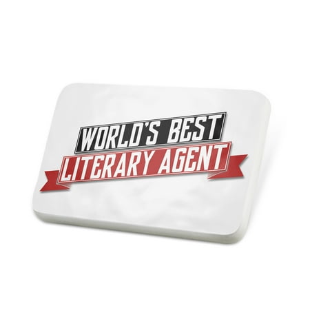 Porcelein Pin Worlds Best Literary Agent Lapel Badge –