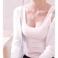 thumbnail image 5 of Women'S Sleeveless Square Neck Tank Top Double Layer Basic Crop Tops Summer Fitness Workout Casual Tops White S, 5 of 9