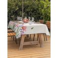 thumbnail image 3 of Outdoor Tablecloth with Umbrella Hole for Patio/Picnic/Party/Camping, Spring Tulips Waterproof Table Cloth Rectangle Table Cover Washable, Colorful Floral Spring Farmhouse Linen Texture (52"x 70"), 3 of 8