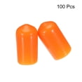 thumbnail image 2 of 100pcs 8mm(5/16') Rubber End Caps Cover Vinyl Screw Thread Protector Round Wire Shelf Caps, Orange, 2 of 5