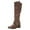 Brown, variant on Puntoco Women Winter Boots Clearanc Women'S Ladies Knee High Riding Boots Thick Heels Leather Shoes Brown 5-5.5(35)