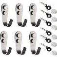 thumbnail image 1 of Percheros de Acero Inoxidable, 6 Piezas Ganchos de Pared Toallero, Ganchos de Pared Individuales Percheros Atornillables para Baño Albornoz Dormitorio Montado en la Pared, Carga 35 kg, 1 of 5
