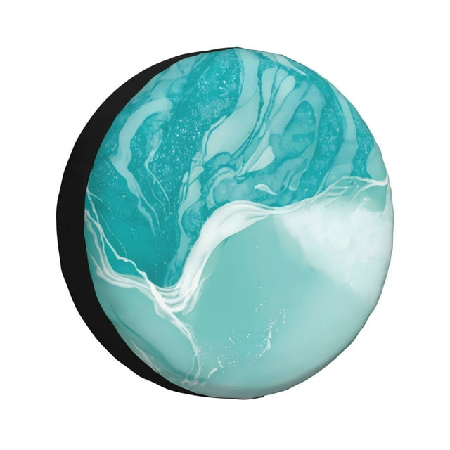 Fotbe Teal Turquoise 1 Funda de Llanta de Repuesto con Estampado, Engrosada, Ajuste Universal para Jeep, Remolque, RV, SUV, Camión-16 inch