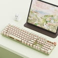 thumbnail image 2 of Typewriter Keyboard Wireless, 104 Keys Typewriter Style Mechanical with White Backlit, Media Knob, Pink Switch 2.4G/Bluetooth/USB-C Wired Retro Full Size Keyboard for Windows/Mac, 2 of 9