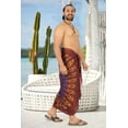 thumbnail image 4 of HAPPY BAY Men's Standard Casual Sarong Long Pareo Beach Wrap One Size Cherry, Mandala Summer Vacation Party, 4 of 5