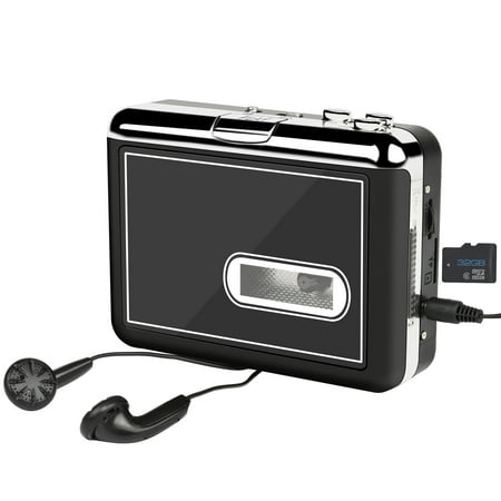 Cassette Player, Portable Cassette to MP3 Converter and Walkman Tapes Recorder Digital Audio Music Player with Earphones, no PC Compatible, Directly save into TF
