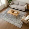 thumbnail image 7 of Addison Rugs Mayfield Premium Machine Washable Traditional Global Charcoal Rectangle Rug, 10' X 14' Machine Washable Traditional Global Charcoal Oversized Sherpa Throw Blanket, 7 of 7