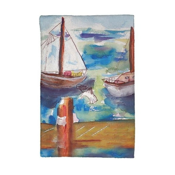 Betsy Drake KT933 Two Sailboats Kitchen Towel