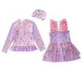 thumbnail image 4 of Girls Rash Guard Swimsuits Girls' Two Piece Long Sleeve Tops and Dress with Mermaid Printed Swimwear for Kids, 4 of 7