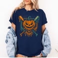 thumbnail image 2 of Pumpkin Halloween Baseball Ice Cream Drip Spooky Boys Youth T-Shirt, Multicolors, Size S-5XL, 2 of 5