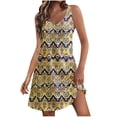 thumbnail image 2 of Ovzne Robes d'Été pour Femmes Robe Décontractée avec Poches Robe de Plage Boho d'Été T-Shirts Robe Col en V Robe Débardeur Ample Robe Imprimée en Liquidation, 2 of 7