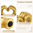 thumbnail image 3 of Estatua de gesto de amor para decoración del hogar, estatua de manos de corazón dorado para mesa de estante, decoraciones de arte estético moderno de resina, escultura de gesto, regalos para los días, 3 of 5