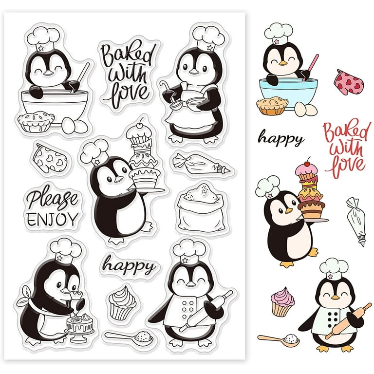 Penguin Chef Silicone Clear Stamps Animals Transparent Stamps for Cards  Making DIY Scrapbooking Photo Album Decoration Paper Craft