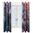 thumbnail image 3 of Crystal Cat Blackout Curtains, Watercolor Pattern Window Treatment Grommet Curtains for Bedroom Thermal Insulated Window Curtains for Living Room 2 Panel Set, 3 of 5