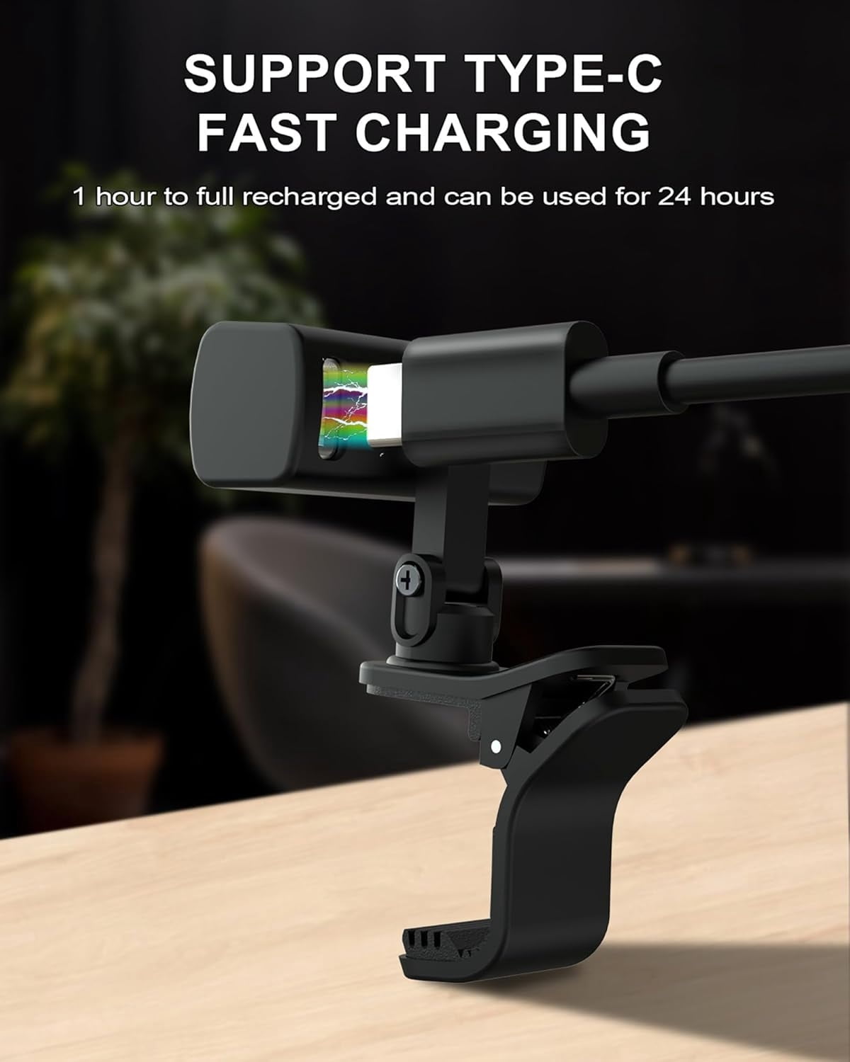 Guitar Tuner, Rechargeable Clip-On Tuner with LED Display, Mini Tuner for Acoustic, Electric Guitar, Bass, Violin, Ukulele, Super Bright Display to Read for Professional & Beginners (A10R)