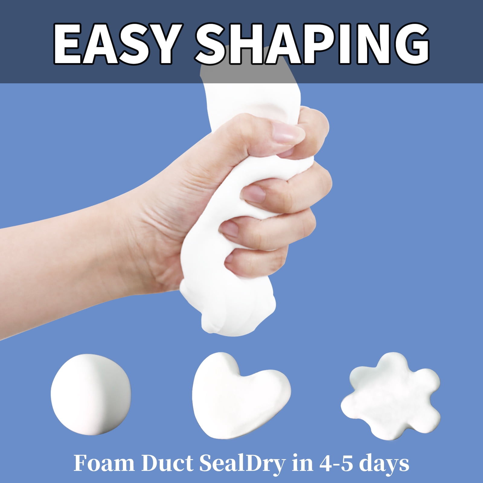 SOPAMI 10-Pack White Waterproof Sealant Putty - Quick Mending Mud & Duct Seal Clay for Wall Hole Repair, Drain Pipe Connection, Air Conditioning Vents & Cracks