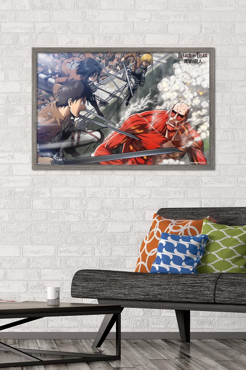 Attack on Titan - Battle Wall Poster, 22.375" x 34", Framed
