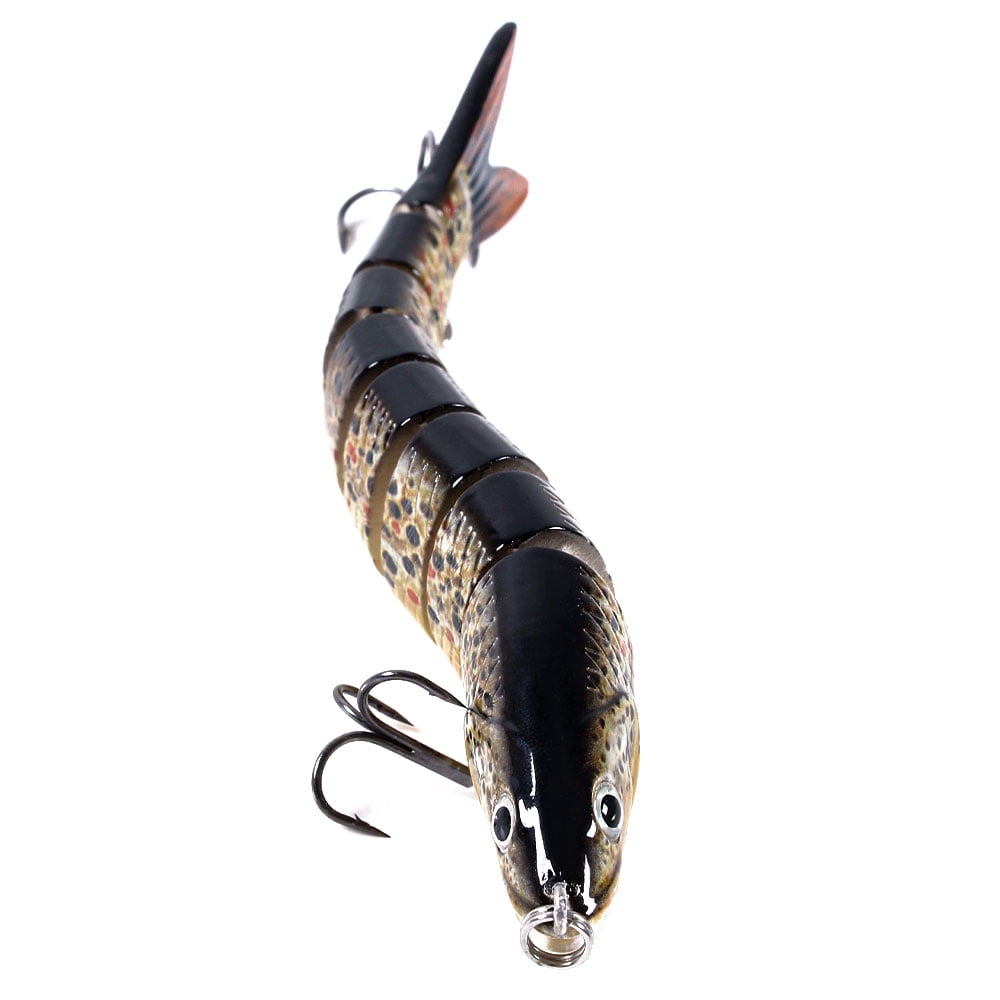 HENGJIA Fishing Lures, 6pcs Large Multi Jointed Fish Fishing Kits Slow Sinking Lifelike Swimbait Freshwater and Saltwater for Trout Bass Lures, 4.92"/0.77oz